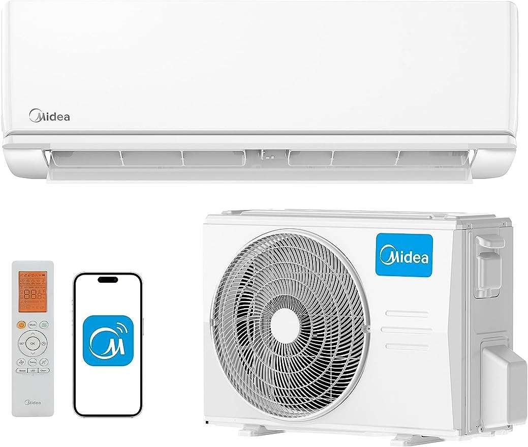 Midea 9000 BTU Mini Split AC/Heating System, 115/120V, 20.8 SEER2